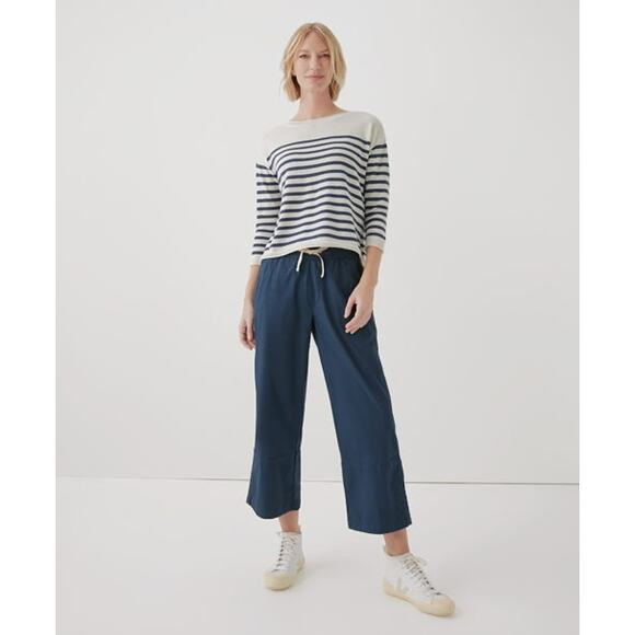 Pact Women's Plus Size Daily Twill Crop Pant Organic Cotton Stretch Navy - XXXL - Picture 1 of 10